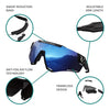 VeloChampion Cyclone Pro Cycling Sunglasses - Anti fogging. UV400 Protection. 4 Lenses Included