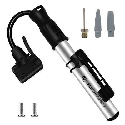 VeloChampion Dual Valve Compact Mini Pump with Aluminium Alloy Barrel.