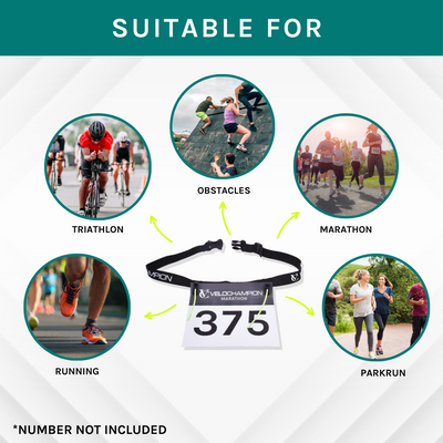 VeloChampion Adjustable Running Triathlon Sports Number Belt Waistpack - KIDS