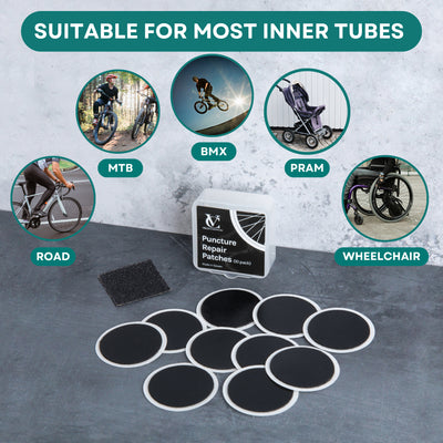 VeloChampion Self-Adhesive Bike Puncture Repair Patches Pack of 10, 40 or 6 pack puncture repair kit
