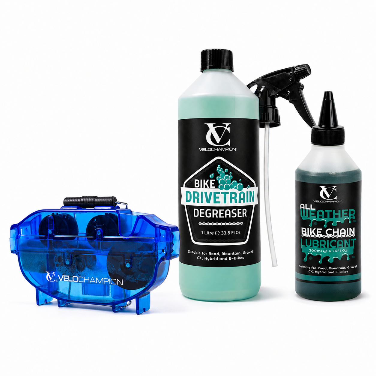 VeloChampion Bike Cleaning Kit Bundle, Blue
