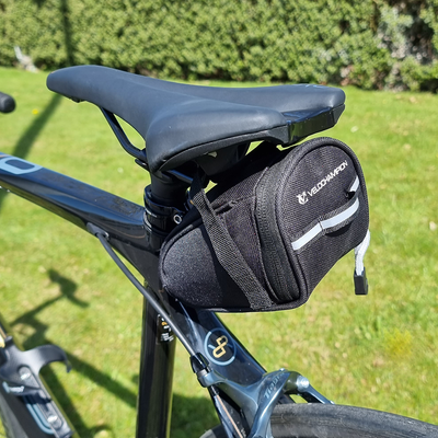 VeloChampion Cycling Speed Seat Pack Black MTB Saddle Bag, Back Pouch 1L