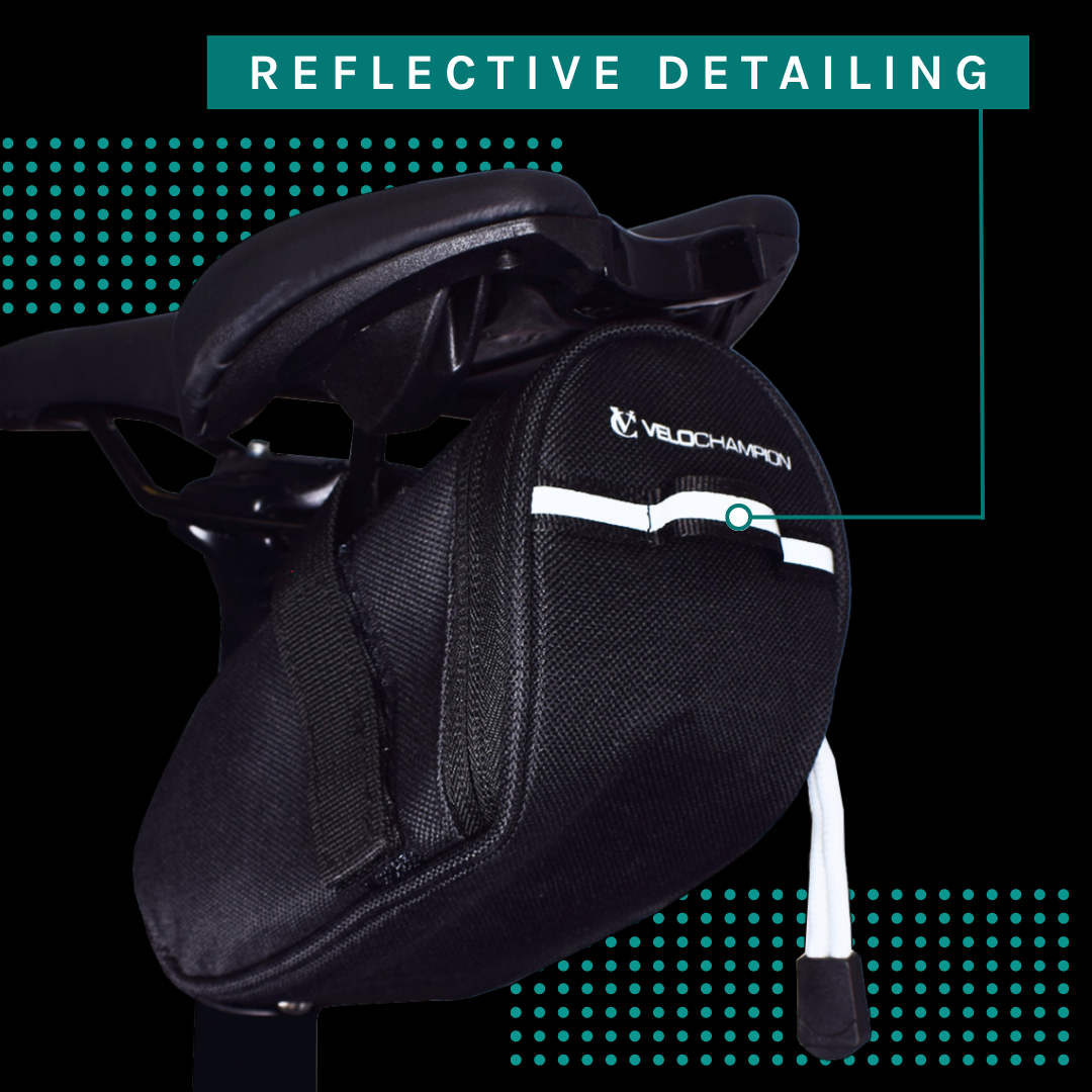 VeloChampion Cycling Speed Seat Pack Black MTB Saddle Bag Back Pouch 1L