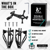 Double Water Bottle Cage Mount - Alloy Black for Cycling Triathlon Bike