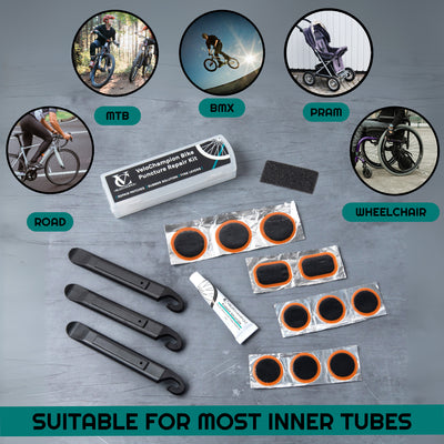 11 Glue Puncture Repair Kit| plus Tyre Levers VeloChampion
