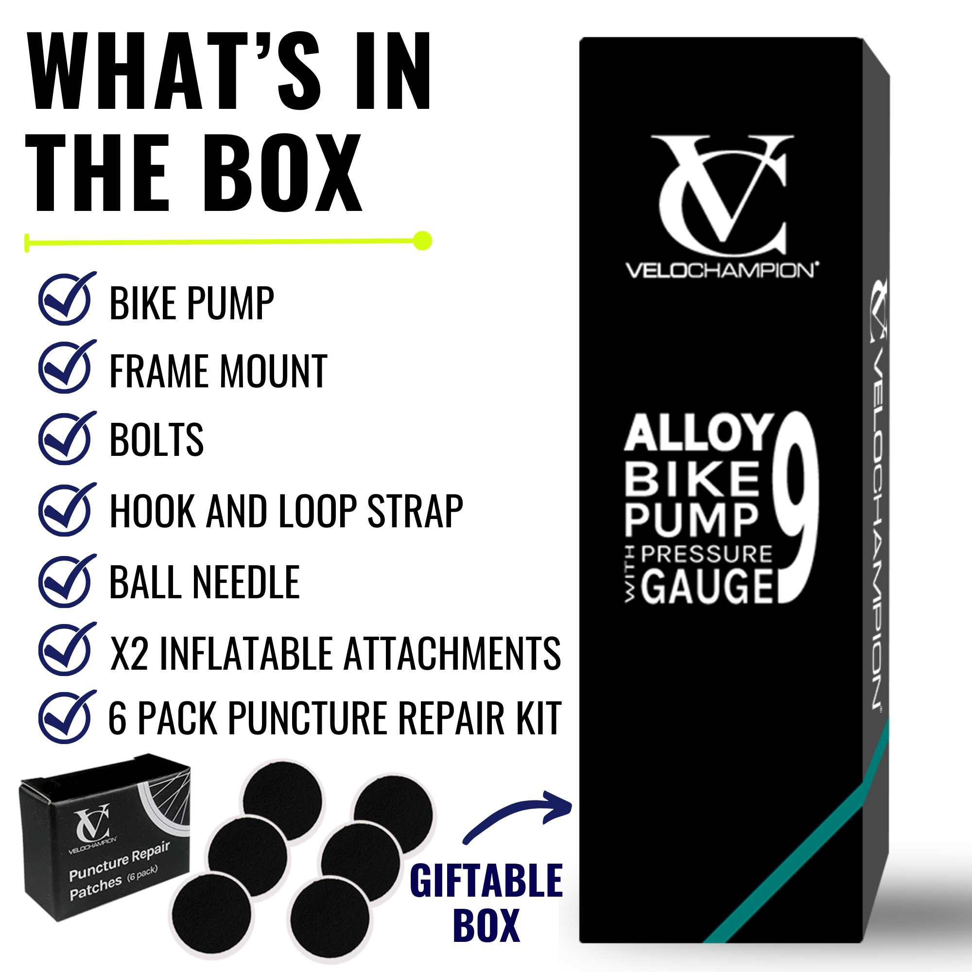 Velochampion alloy 9 mini bike pump sale