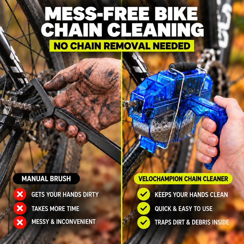 VeloChampion Blue Bike Chain Cleaner - For all types of Bicycle Chains
