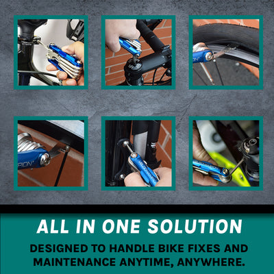 VeloChampion 14 in 1 Blue Bike Multitool with Storage Case