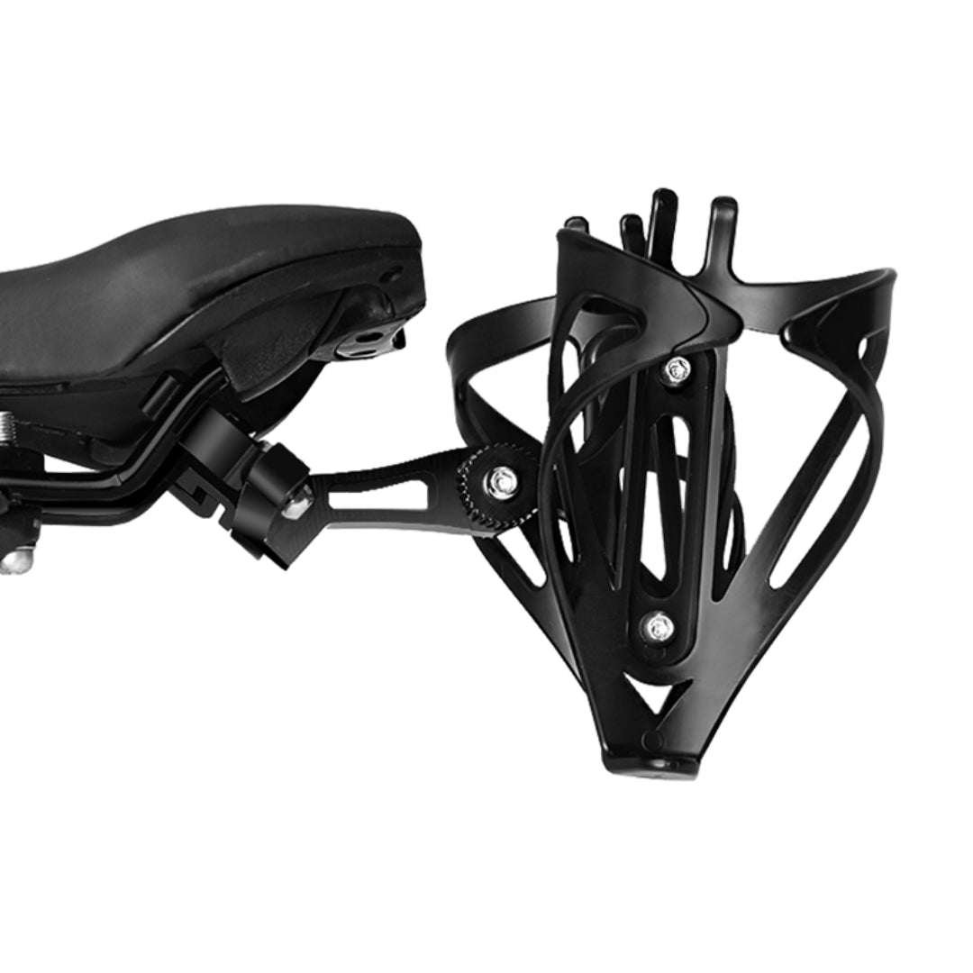 Double Water Bottle Cage Mount - Alloy Black for Cycling Triathlon Bike