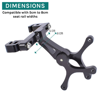 Double Water Bottle Cage Mount - Alloy Black for Cycling Triathlon Bike