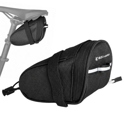 VeloChampion Cycling Speed Seat Pack Black MTB Saddle Bag, Back Pouch 1L