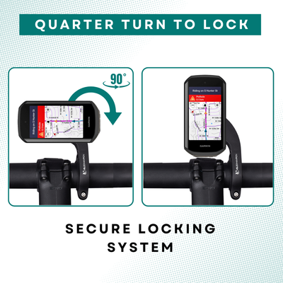 VeloChampion Garmin Compatible Handlebar Mount 90 degree quarter turn lock system