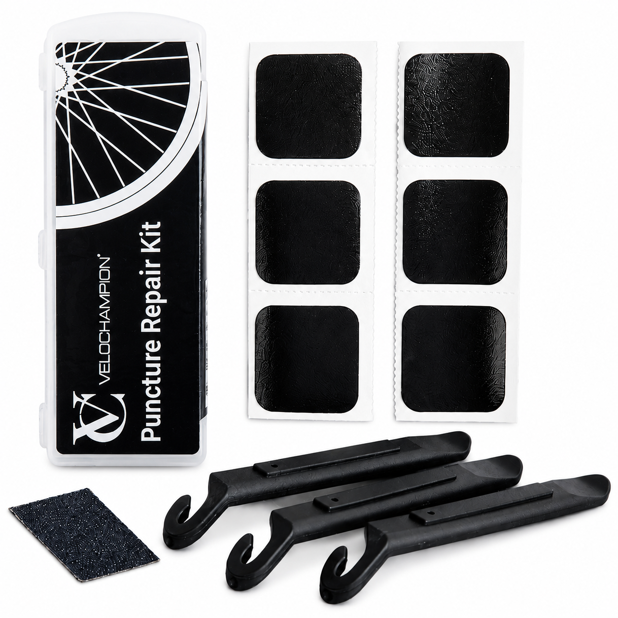 VeloChampion Self Adhesive Bike Puncture Repair Kit with Tyre Levers
