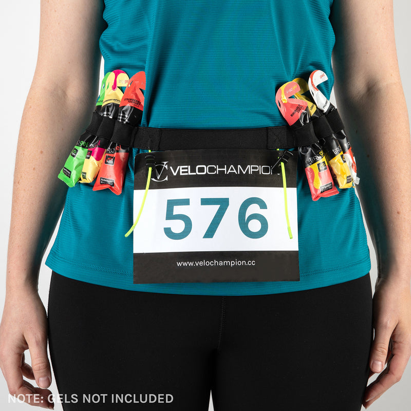 Triathlon / Running Race Number Belt Gel Pack Hydration Holders