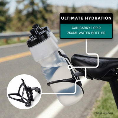 VeloChampion Premium Triathlon Double Bottle Cage Mounting Kit + 2 Cages Ideal for Triathlons, Road and Time Trial Bikes