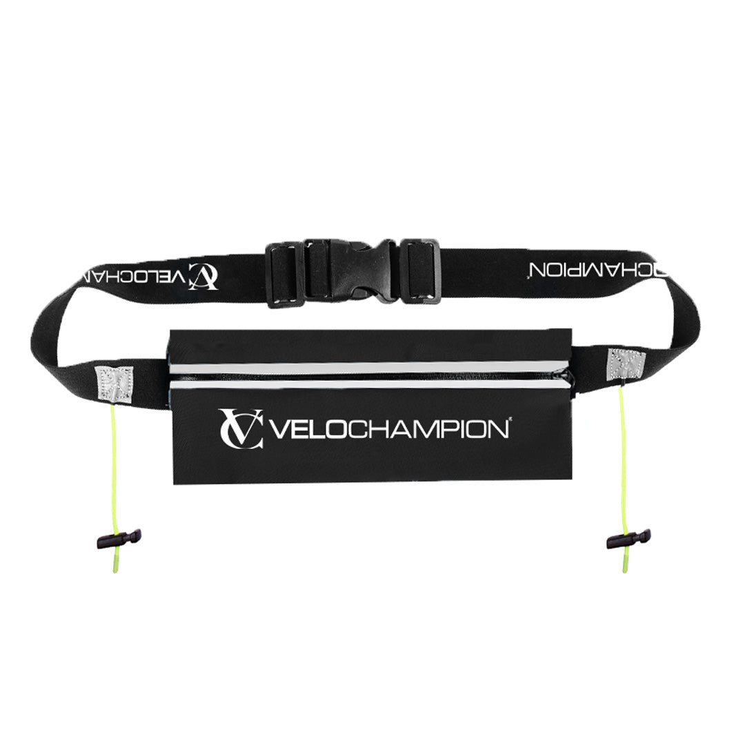 VeloChampion Reflective Running Number Belt Waist Pack Plus Storage Pocket