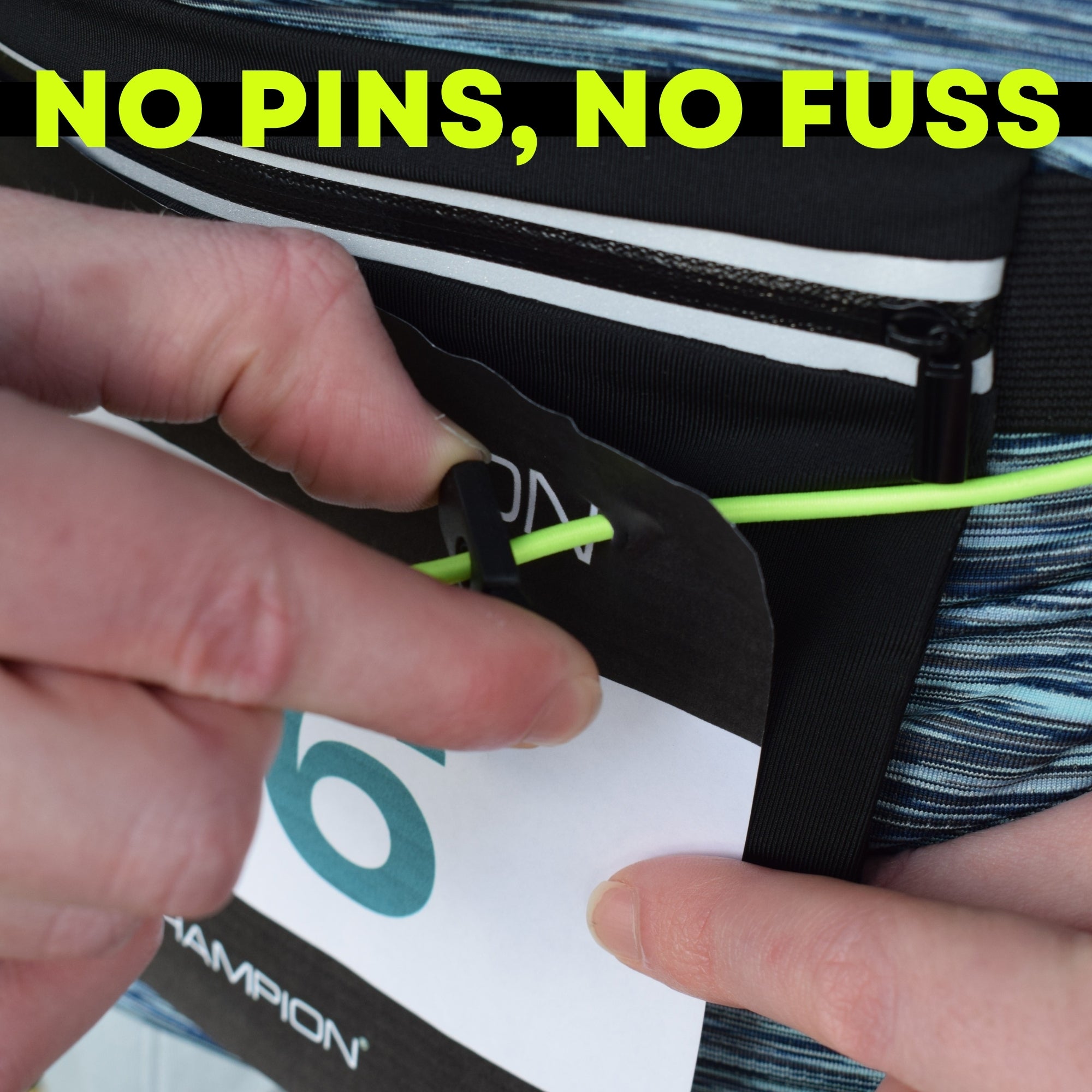 VeloChampion Reflective Running Number Belt Waist Pack Plus Storage Pocket