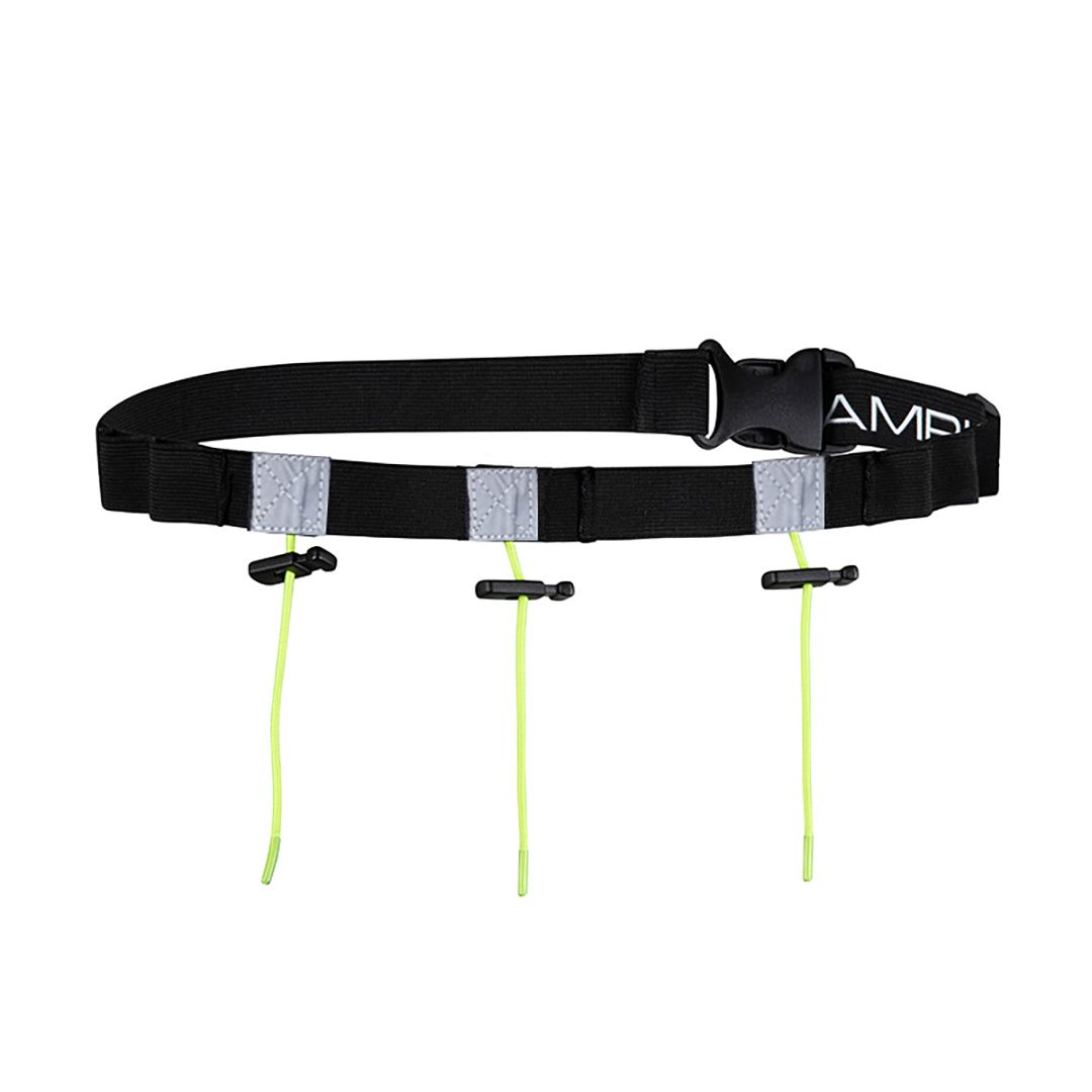 VeloChampion Reflective Running Belt Waist Number Belt | 3 Toggle Gel Holder | Elastic Adjustable Fit with Clip Fastening
