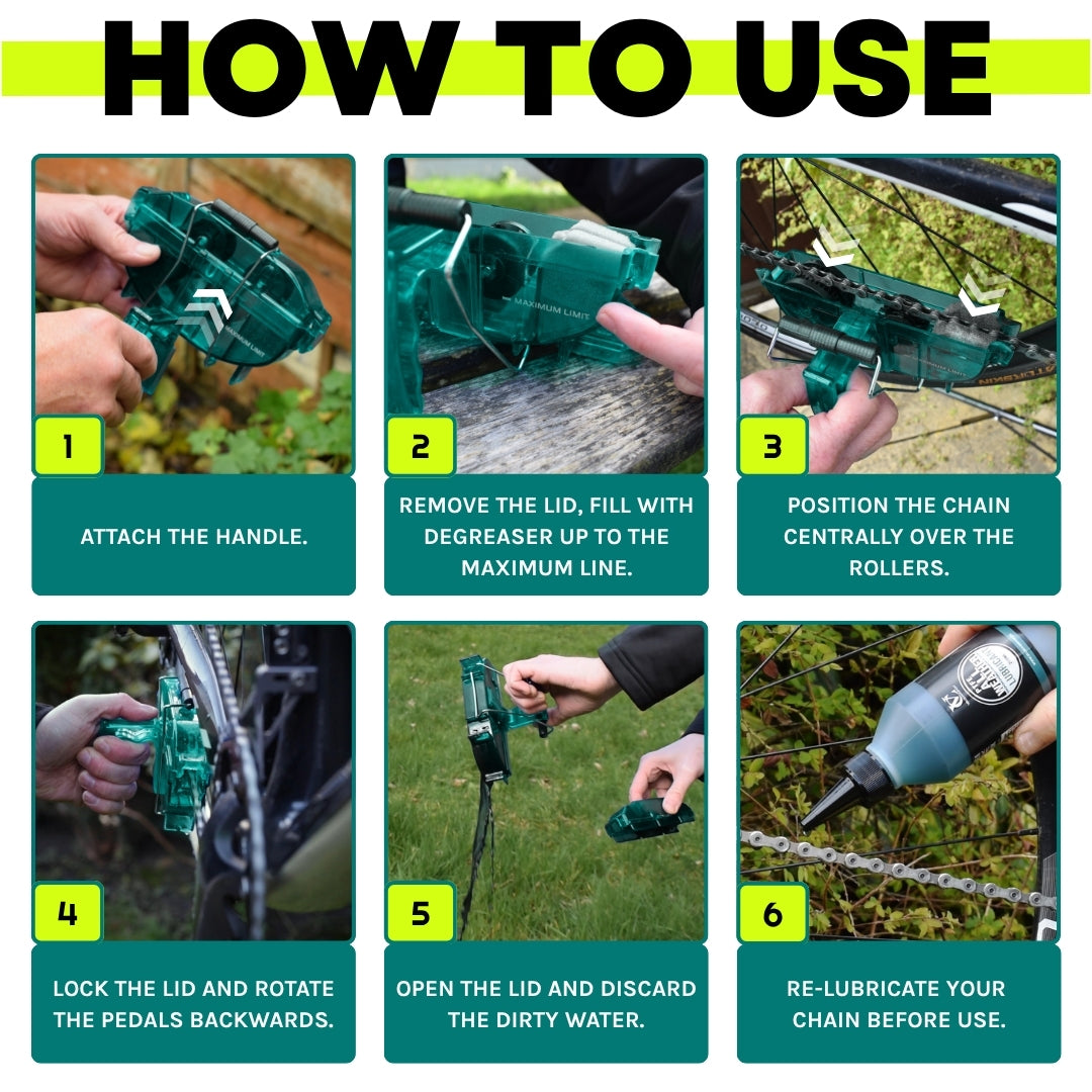 VeloChampion Green Handheld Bike Chain Cleaning Tool | No Chain Removal Needed