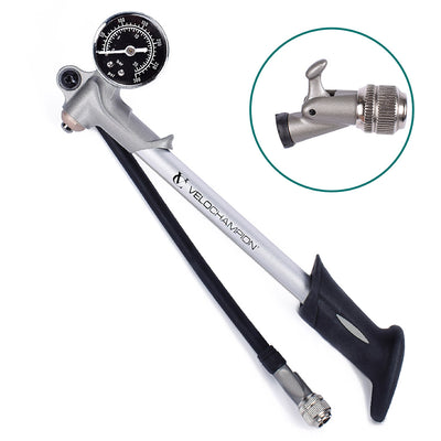 VeloChampion Mountain Bike Shock  Pump Hero with Threaded Pump Head