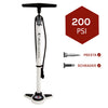VeloChampion High Pressure Cycling Floor / Track Pump - Inflates Up To 200psi with Dual Valve Head