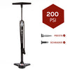 VeloChampion High Pressure Cycling Floor / Track Pump - Inflates Up To 200psi with Dual Valve Head