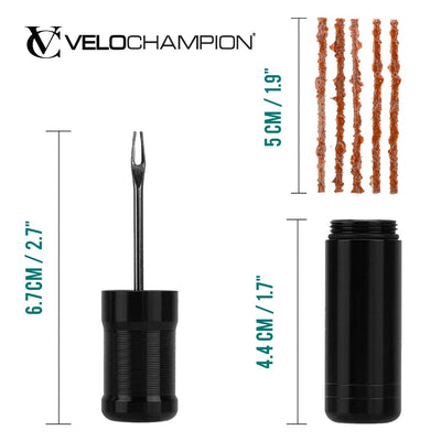 VeloChampion Tubeless Tyre Repair Kit Measurements