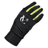 Black/Yellow Windproof Running, Cycling, Hiking Gloves with zip storage pocket & reflective logo