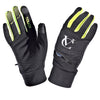 Black/Yellow Windproof Running, Cycling, Hiking Gloves with zip storage pocket & reflective logo