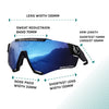 VeloChampion Cyclone Pro Cycling Sunglasses - Anti fogging. UV400 Protection. 4 Lenses Included