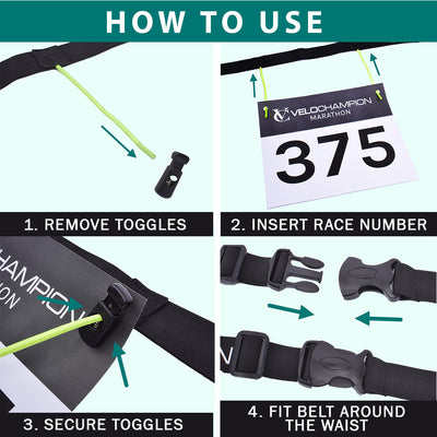 how to attach your number to the velochampion running belt