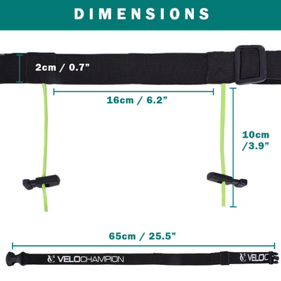 VeloChampion Adjustable Children's Running Triathlon Sports Number Belt Waistpack with Clip Fastening. No Pins Needed.