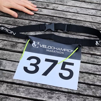 VeloChampion Adjustable Children's Running Triathlon Sports Number Belt Waistpack with Clip Fastening. No Pins Needed.