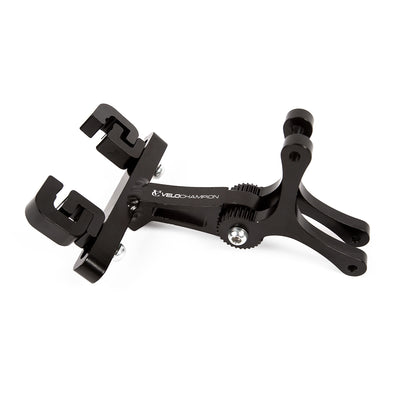 Double Water Bottle Cage Mount - Alloy Black for Cycling Triathlon Bike