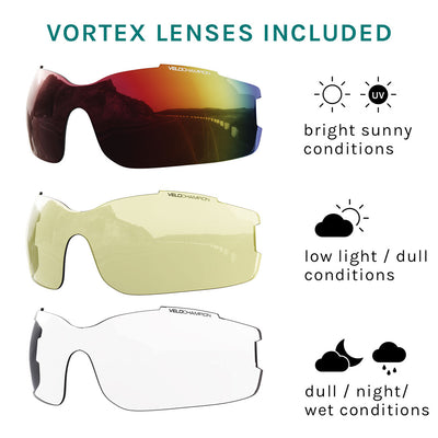 Vortex Cycling Sunglasses Bundle (Frame, 2 Lenses & Case)