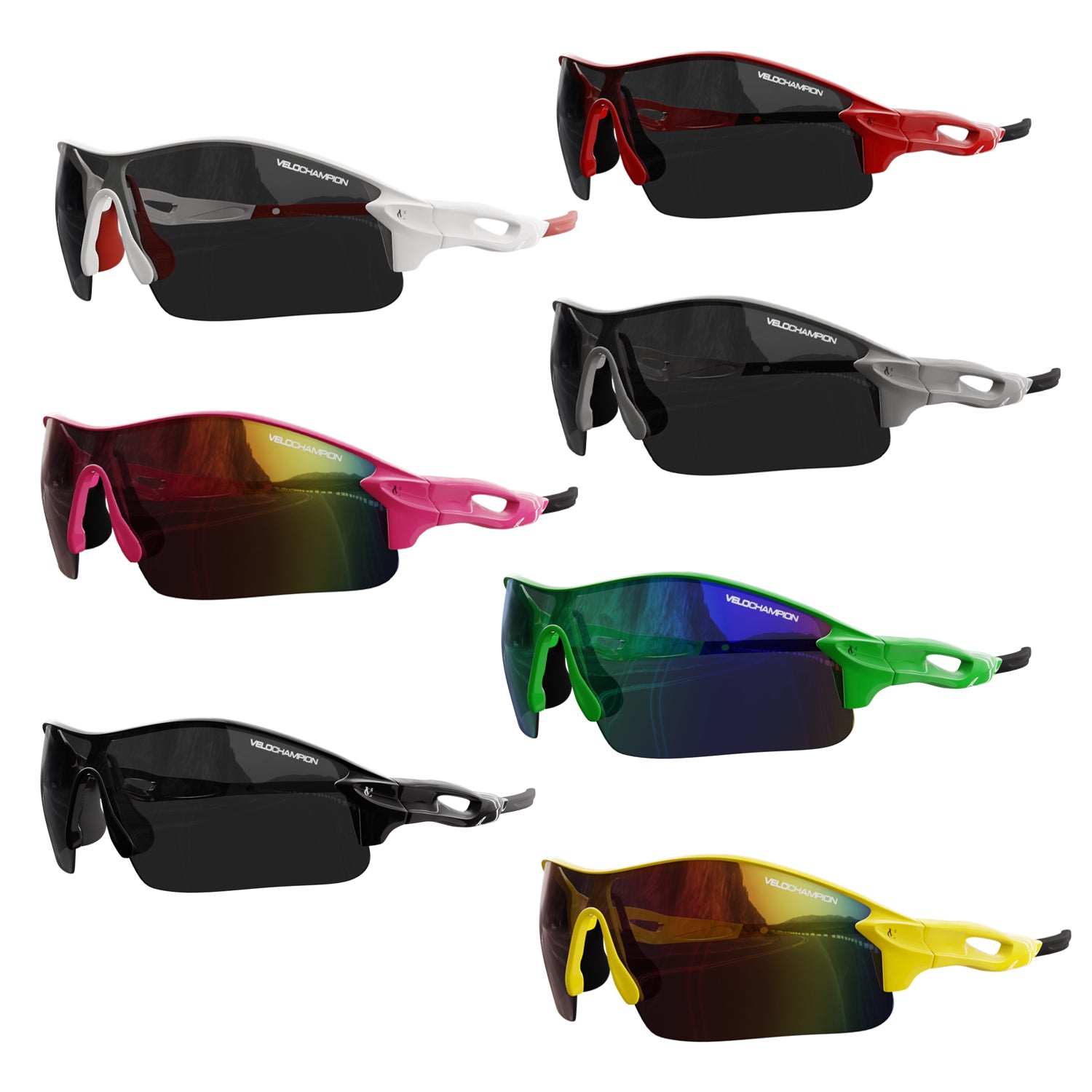 Warp Cycling, Running, Sports Sunglasses + 2 lenses. 7 colour Options