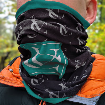 VC VeloChampion Teal Green VC Neck Warmer with VC pattern logo