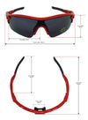 Warp red fixed frame cycling, running and sports sunglasses | VeloChampion